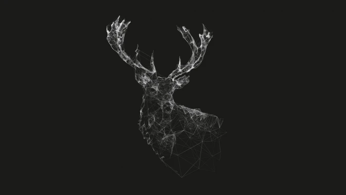 white deer sketch grey digital wallpaper geometry wireframe 11 2k
