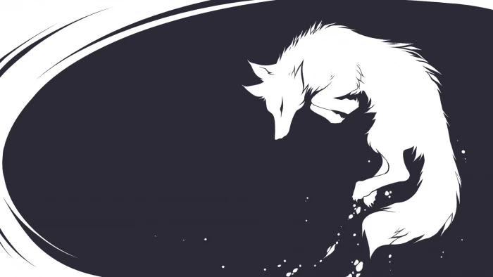 white fox wallpaper furry artwork one person silhouette nature 2k