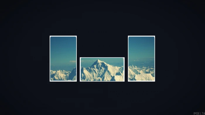 white mountain 3 panel wallpaper simple background mountains 2k