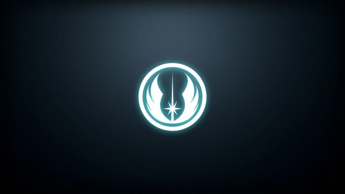 black and gray logo Star Wars Jedi minimalism simple background 2k