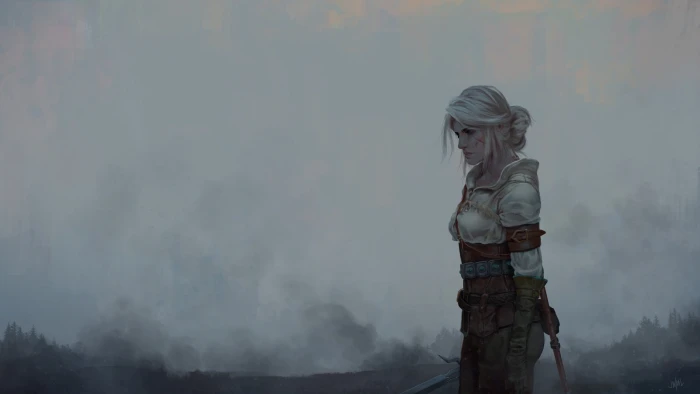 blonde cirilla fiona elen riannon artwork the witcher ciri video games 3 wild hunt fantasy girl 2k