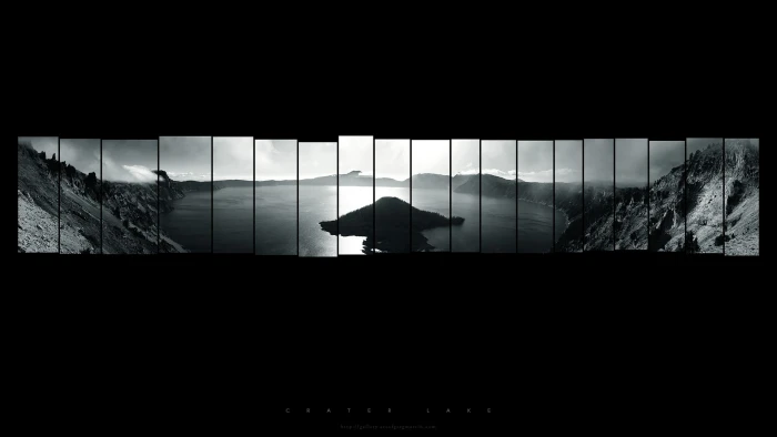 BW Black Crater Lake Windows HD nature 2k