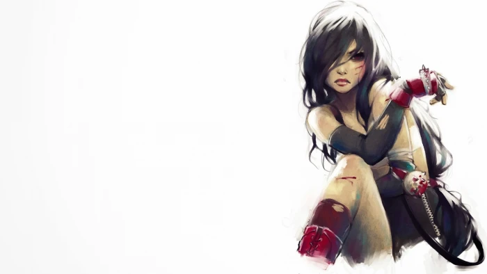 female anime character digital wallpaper painting Tifa Lockhart 2k