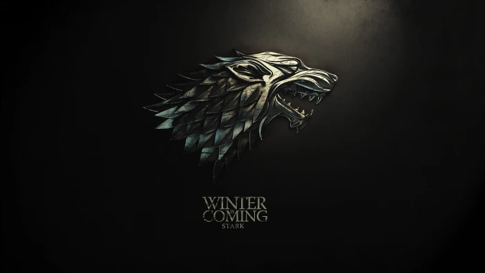 Game of Thrones wallpaper sigils House Stark black background 2k