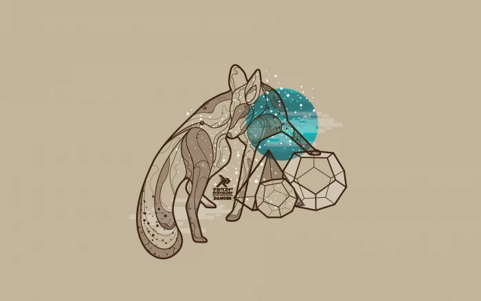 grey and white dog sketch artwork geometry nature animals 2k