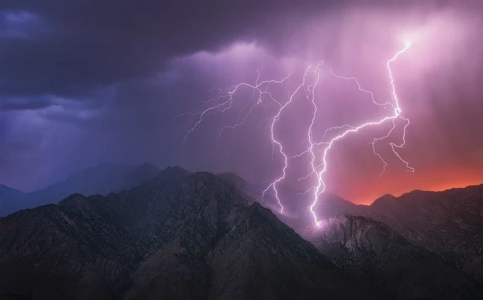lightning storm wallpaper nature landscape mountains electric