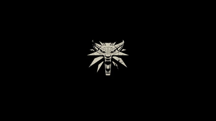 minimalism simple background black logo wolf 2k 4k