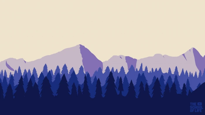mountain range with forest illustration mountains digital art 2k