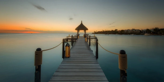 nature landscape dock sea island Mauritius tropical walkway 2k