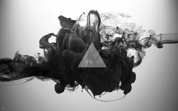 smoke and triangle digital art abstract monochrome backgrounds 2k