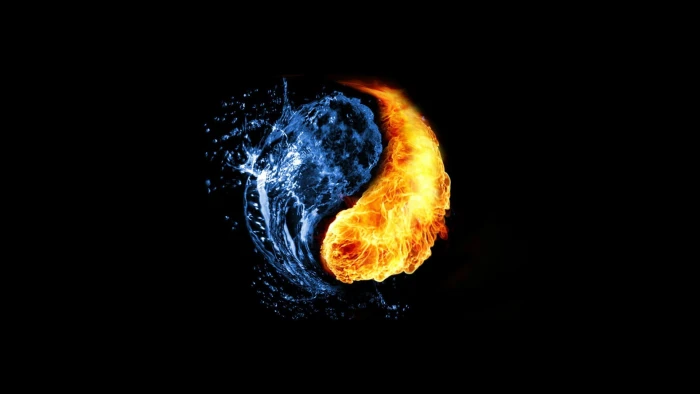 water and fire yin yang illustration Yin Yang abstract 2k
