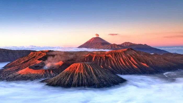 aerial photo of mountain covered by clouds nature landscape 2k
