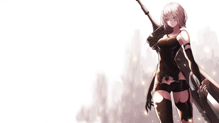 woman holding sword digital wallpaper women video games art 2k