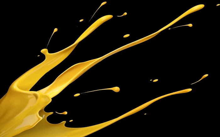 yellow paint abstract black background splatter splash 2k