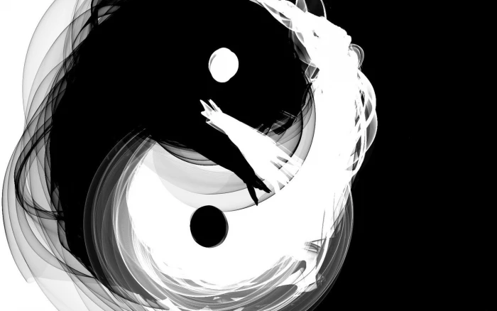 Yin Yang graphic wallpaper and monochrome abstract