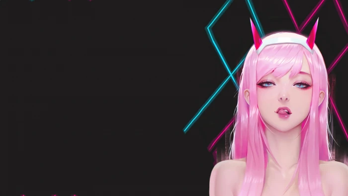 Zero Two Darling in the FranXX minimalism anime girls 2k