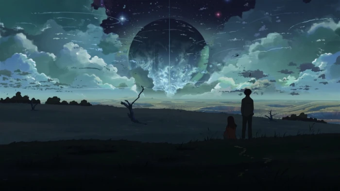 anime sky clouds landscape sun atmosphere weather light 2k