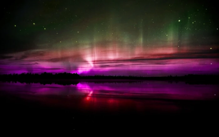 Aurora Borealis Northern Lights Reflection Colorful HD nature 2k