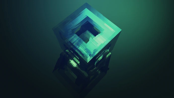 black and gray abstract cube square green digital wallpaper 2k