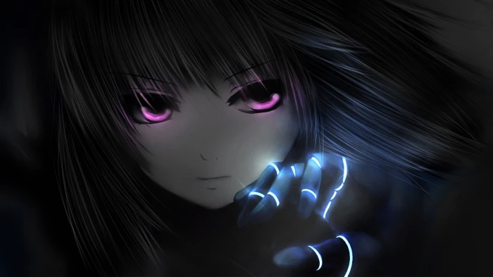 black haired girl anime character illustration girls one person 2k
