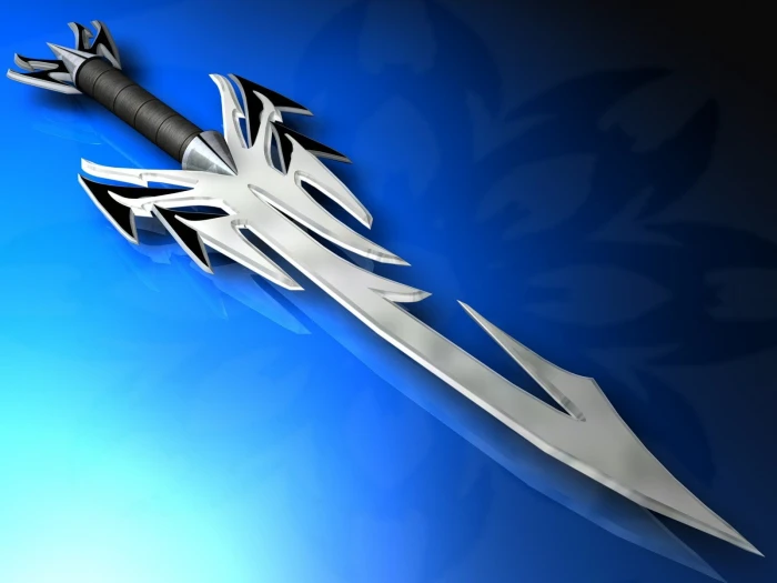 black handled sword Fantasy Weapon The Witcher blue air vehicle 2k