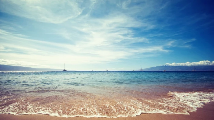 body of water landscape beach sea horizon sailing ship sky