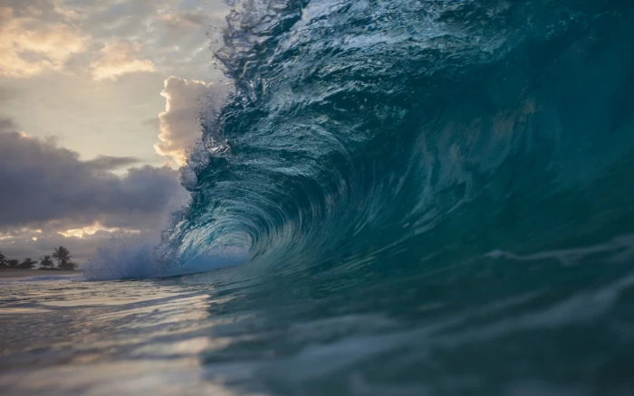 body of water nature landscape photography waves tunnel 2k
