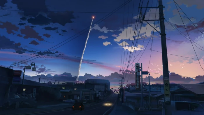 cityscape animation Makoto Shinkai anime 5 Centimeters Per Second 2k