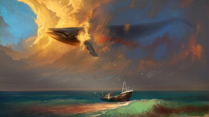 fantasy sky sun landscape sunset clouds sunrise water 2k