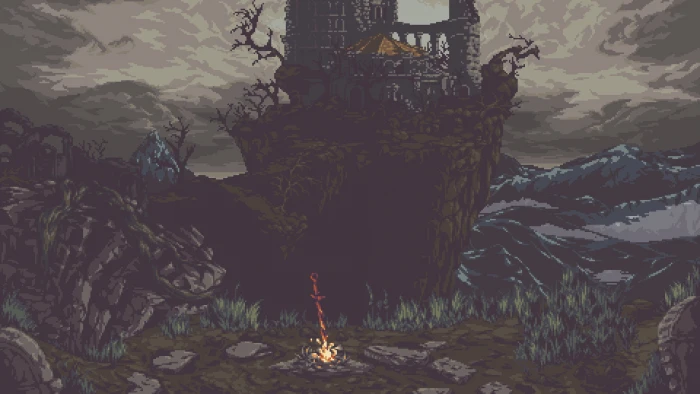 game application wallpaper Dark Souls III video games pixel art 2k