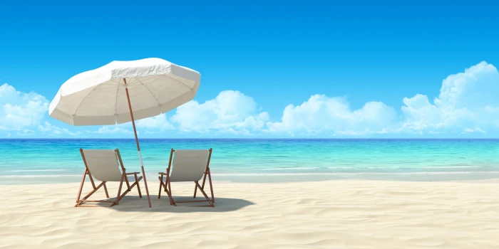 beach windows backgrounds chair land sea water sand sky 2k