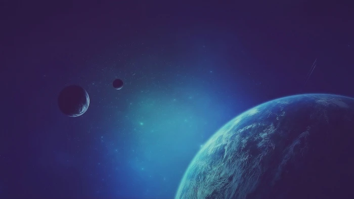 gray planet digital wallpaper artwork fantasy art space stars 2k