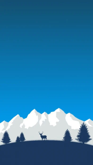 digital art minimalism simple background trees nature landscape 2k