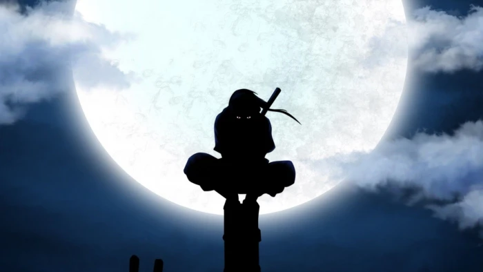 Itachi Uchiha Naruto Anime silhouette sky 2k