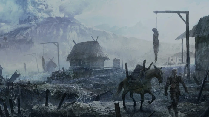 man and horse wallpaper The Witcher Geralt of Rivia architecture