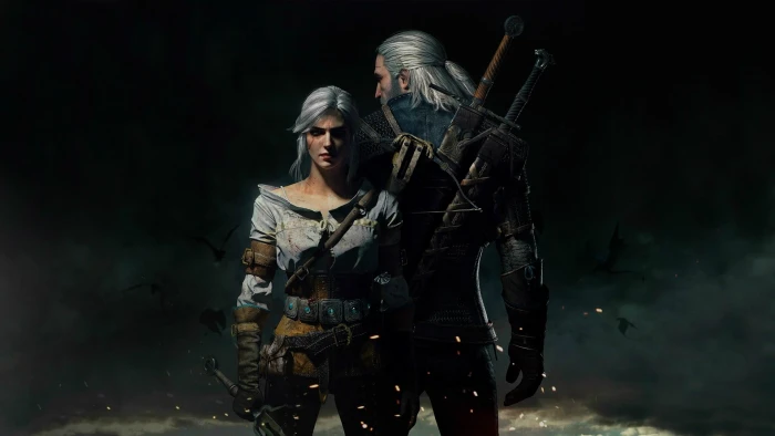 man and woman wallpaper video games PC gaming The Witcher 2k