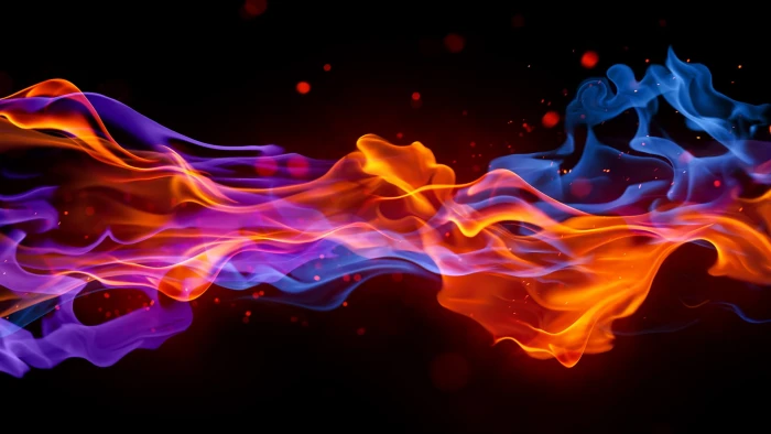 orange and blue lights wallpaper colorful abstract digital art 2k
