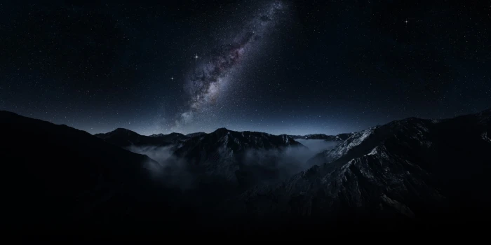 mountain nature landscape mountains starry night Milky Way 2k