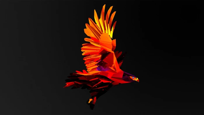 orange eagle clip art Facets animals digital low poly 2k