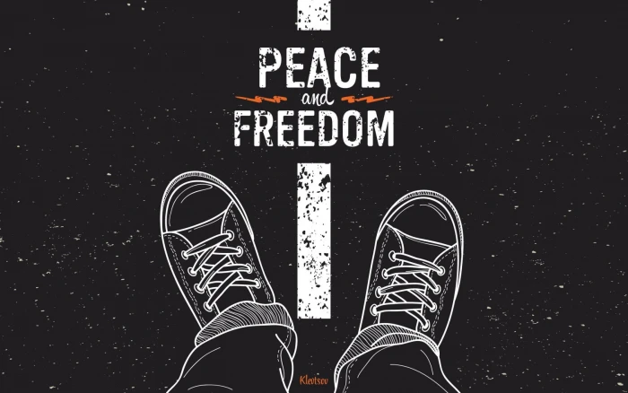 Peace and Freedom wallpaper artwork typography low section 2k