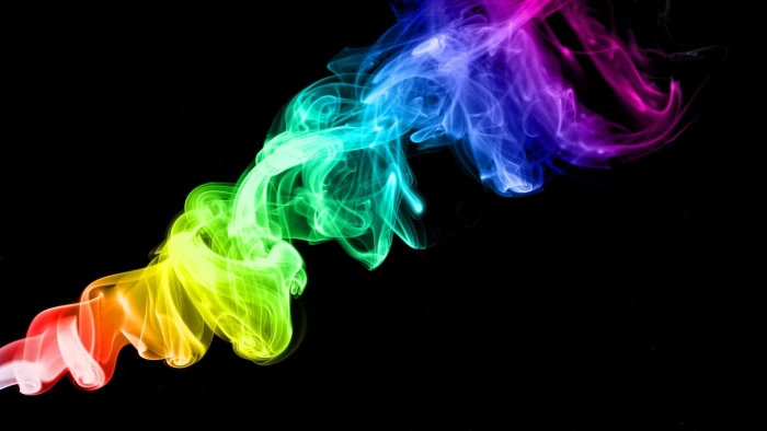 rainbow color smoke wallpaper colorful black background abstract 2k