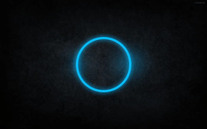 ring of blue light circle minimalism digital art space astronomy 2k