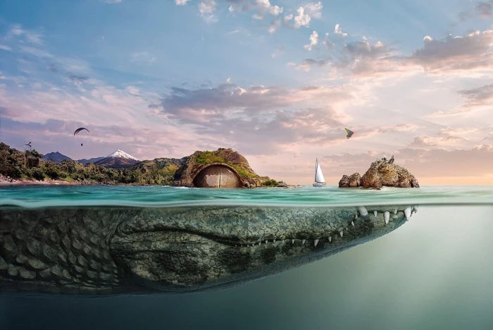 sailboat near cave wallpaper nature landscape animals water