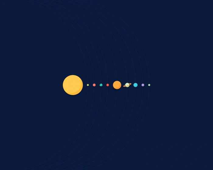 solar system illustration minimalism circle geometric shape 2k