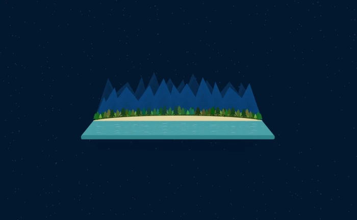 Space Beach green leafed plant illustration Aero Vector Art 2k 4k