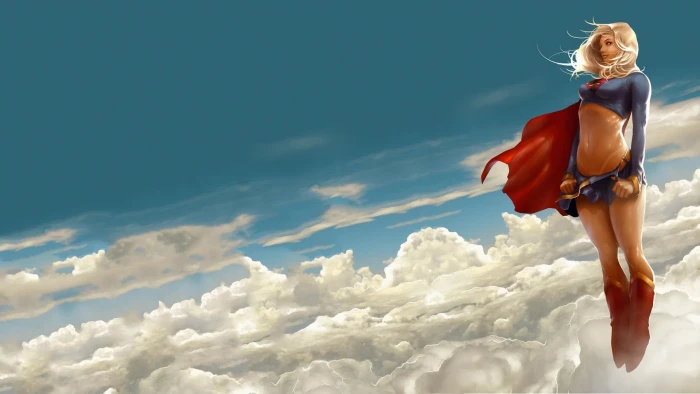 Supergirl wallpaper DC Comics illustration cloud sky one person 2k