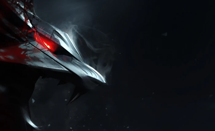 Witcher 3 Wolf red and grey spaceship illustration Games The 2k