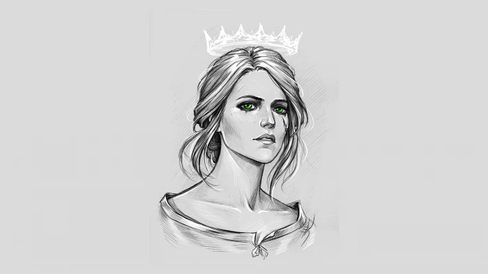 woman wearing crown sketch The Witcher 3 Wild Hunt 2k