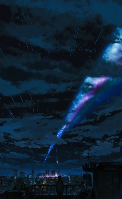anime sky landscape clouds portrait display urban