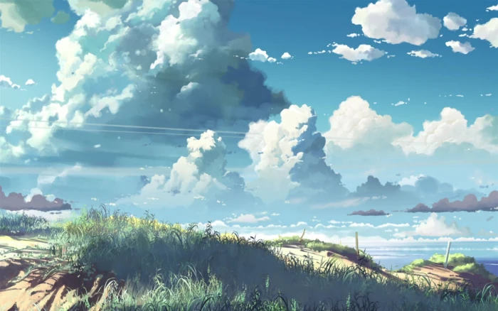 artwork 5 Centimeters Per Second Makoto Shinkai anime sky 2k